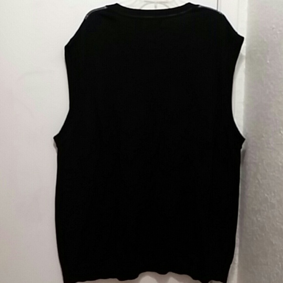 Men's Concepts Argyle Sleeveless Black Vest 2XLT - Picture 4 of 4
